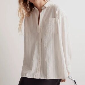 Madewell The Signature Poplin Oversized Shirt in Stripe